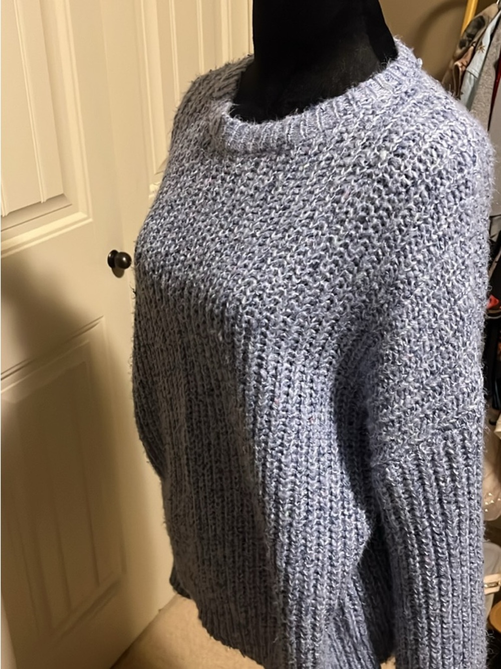 BB Dakota Light Blue Chunky Crewneck Sweater